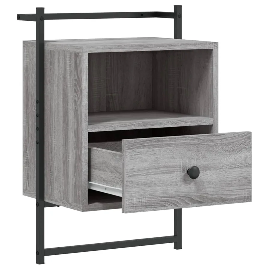 Table de chevet murale 2 pcs sonoma gris 40x30x61 cm - 5