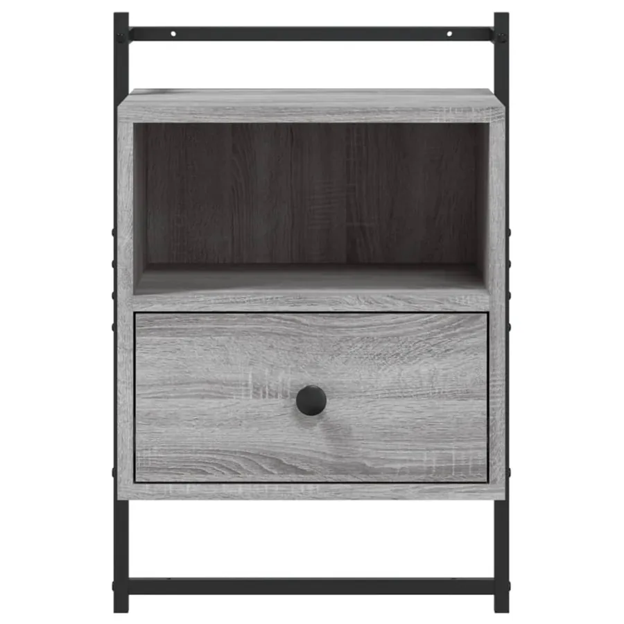 Table de chevet murale 2 pcs sonoma gris 40x30x61 cm - 7