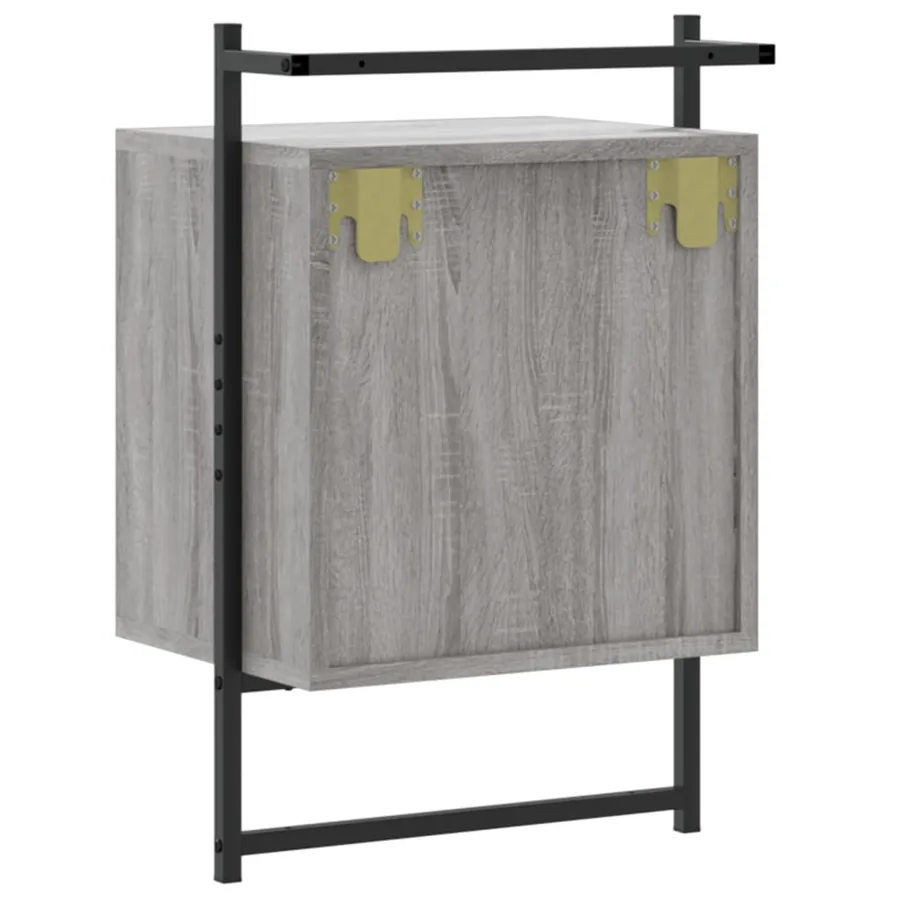 Table de chevet murale 2 pcs sonoma gris 40x30x61 cm - 9
