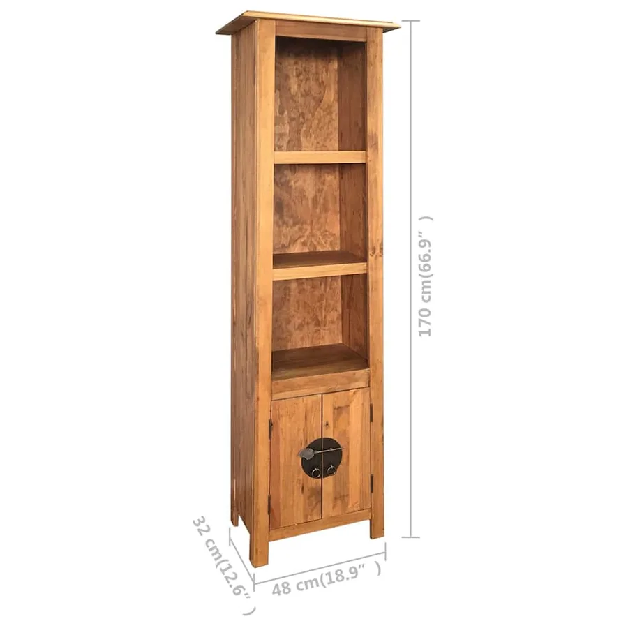 Meuble de salle de bain autoportant Bois pin massif 48x32x170cm - 8