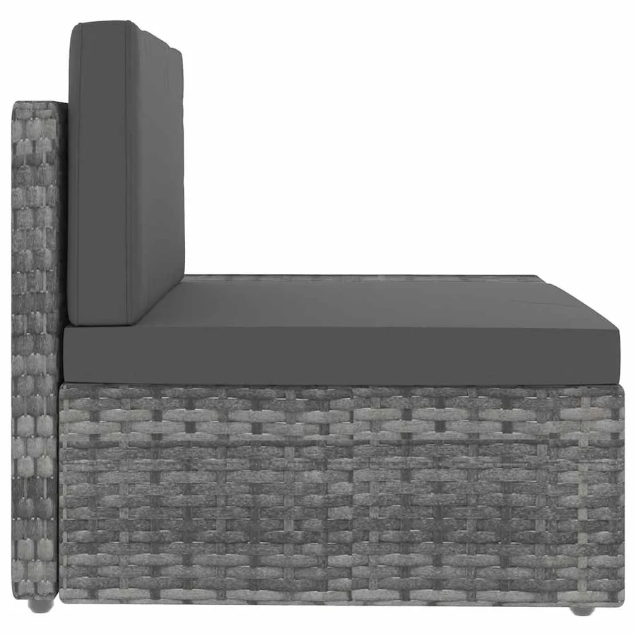 Salon de jardin 4 pcs Résine tressée Gris - 7