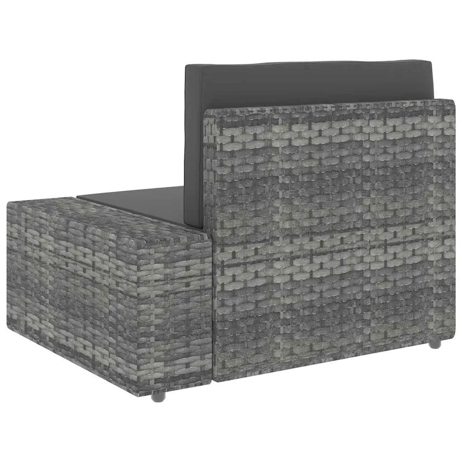 Salon de jardin 4 pcs Résine tressée Gris - 8