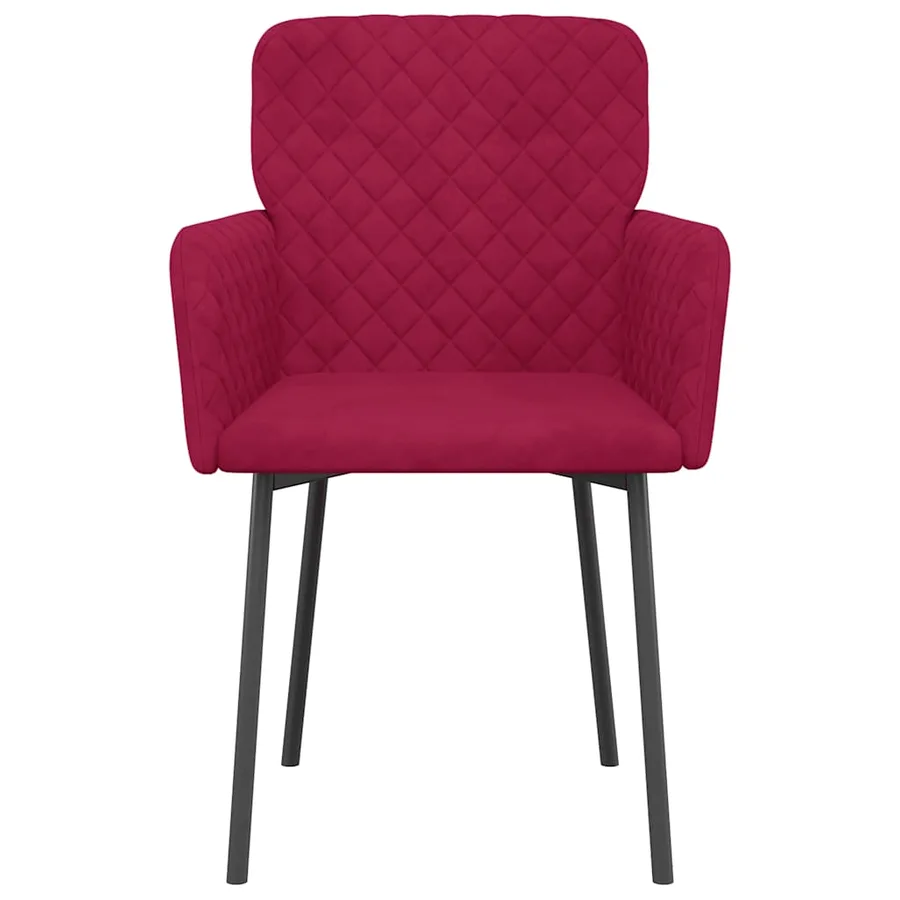 Chaises à manger lot de 2 Rouge bordeaux Velours - 4