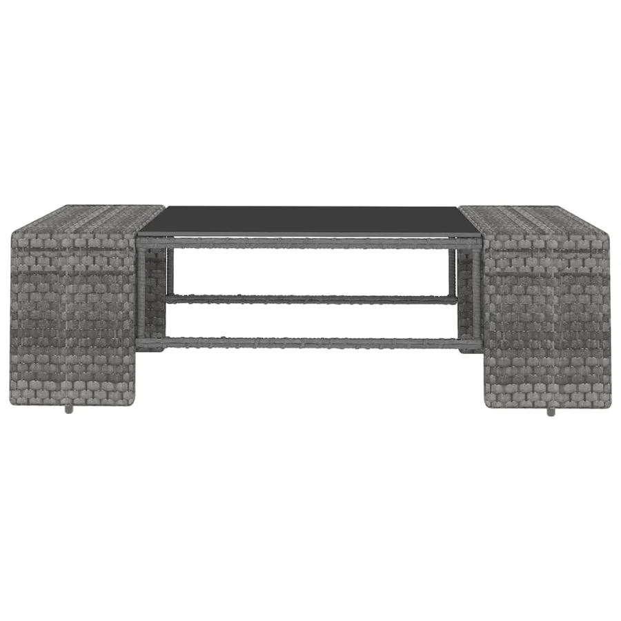 Salon de jardin 6 pcs avec coussins Gris Résine tressée - 10