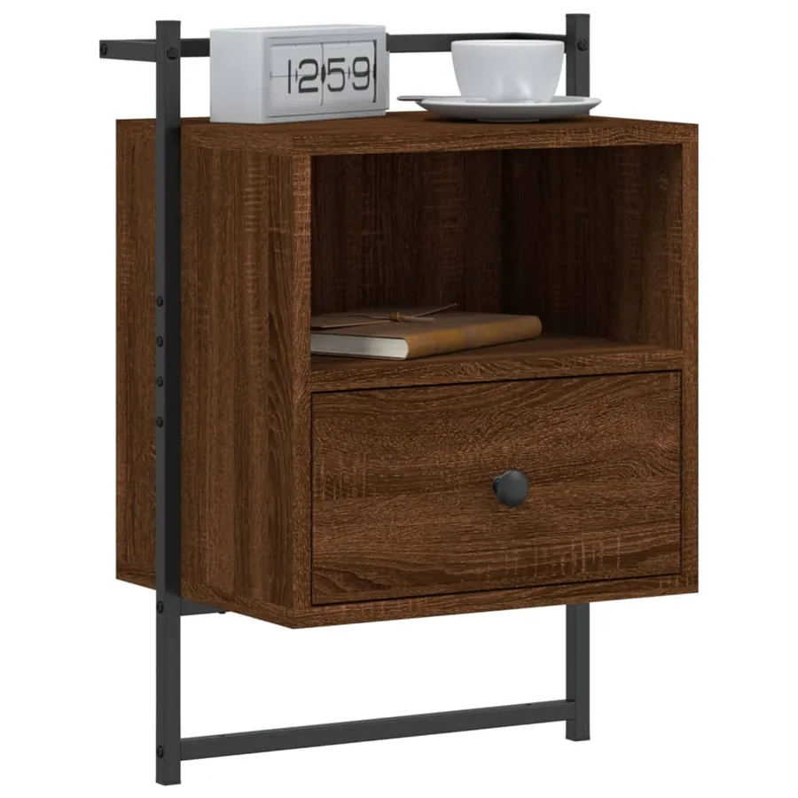 Table de chevet murale 2 pcs chêne marron 40x30x61 cm - 3