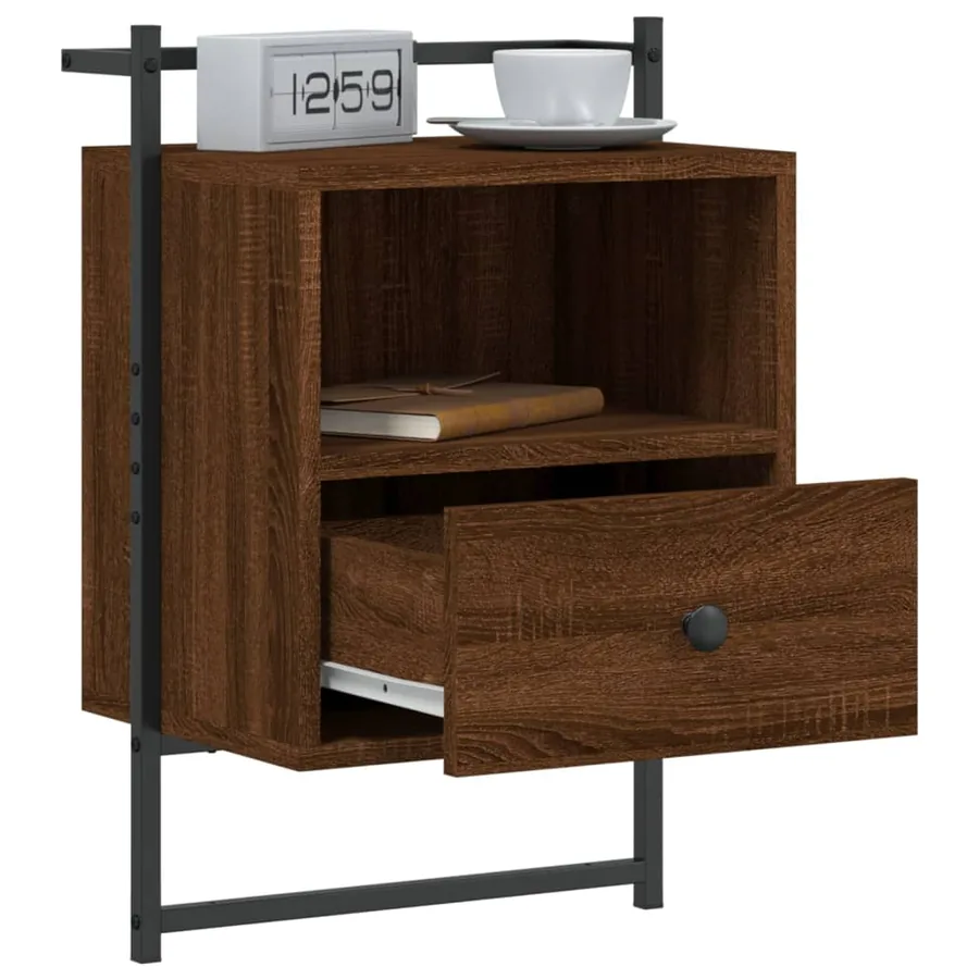 Table de chevet murale 2 pcs chêne marron 40x30x61 cm - 4