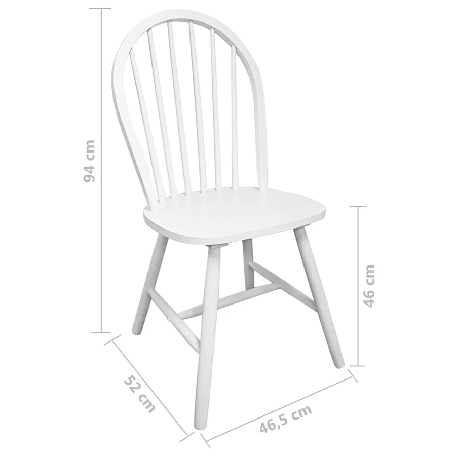 Chaises à manger lot de 4 blanc bois d'hévéa solide - 6