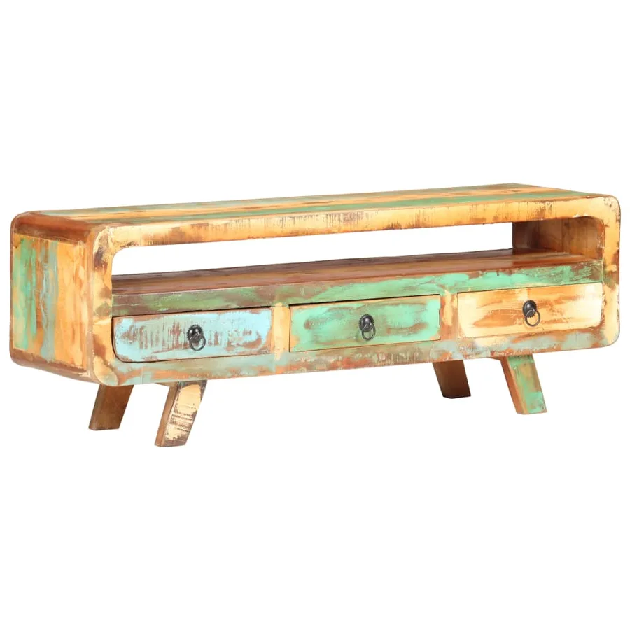 Meuble TV 117x30x41 cm Bois de récupération massif - 9