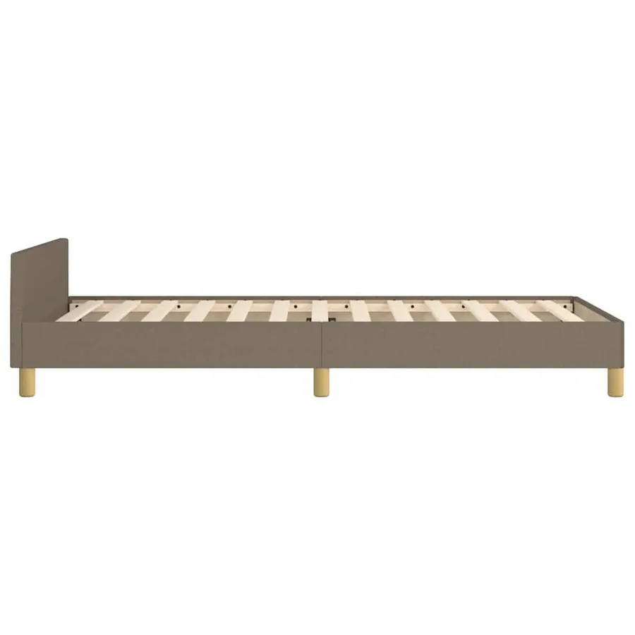Cadre de lit avec tête de lit sans matelas taupe 80x200cm tissu - 6
