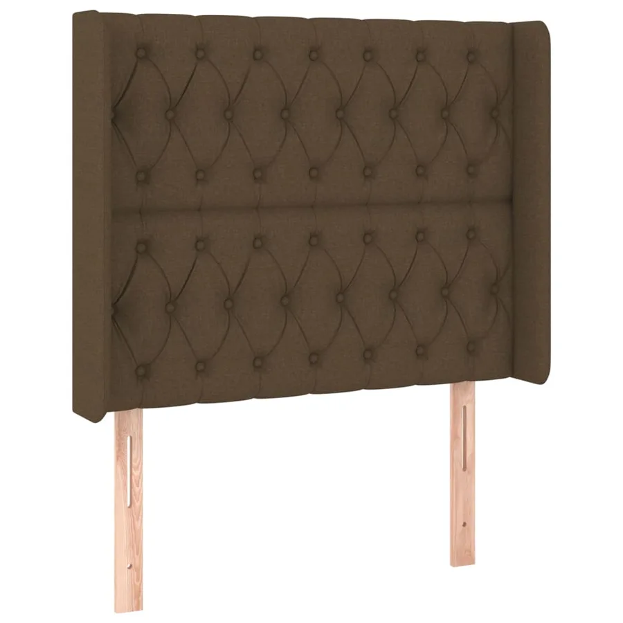Tête de lit à LED Marron foncé 103x16x118/128 cm Tissu - 3