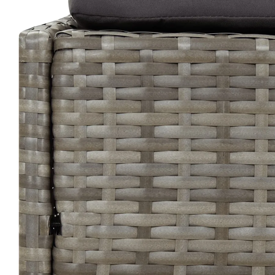 Transat avec toit pliable gris 200x114x128 cm résine tressée - 8