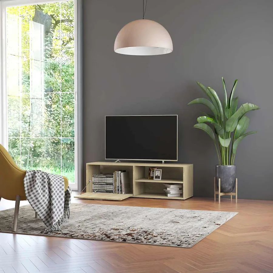 Meuble TV Chêne sonoma 120x34x37 cm Bois d’ingénierie - 5