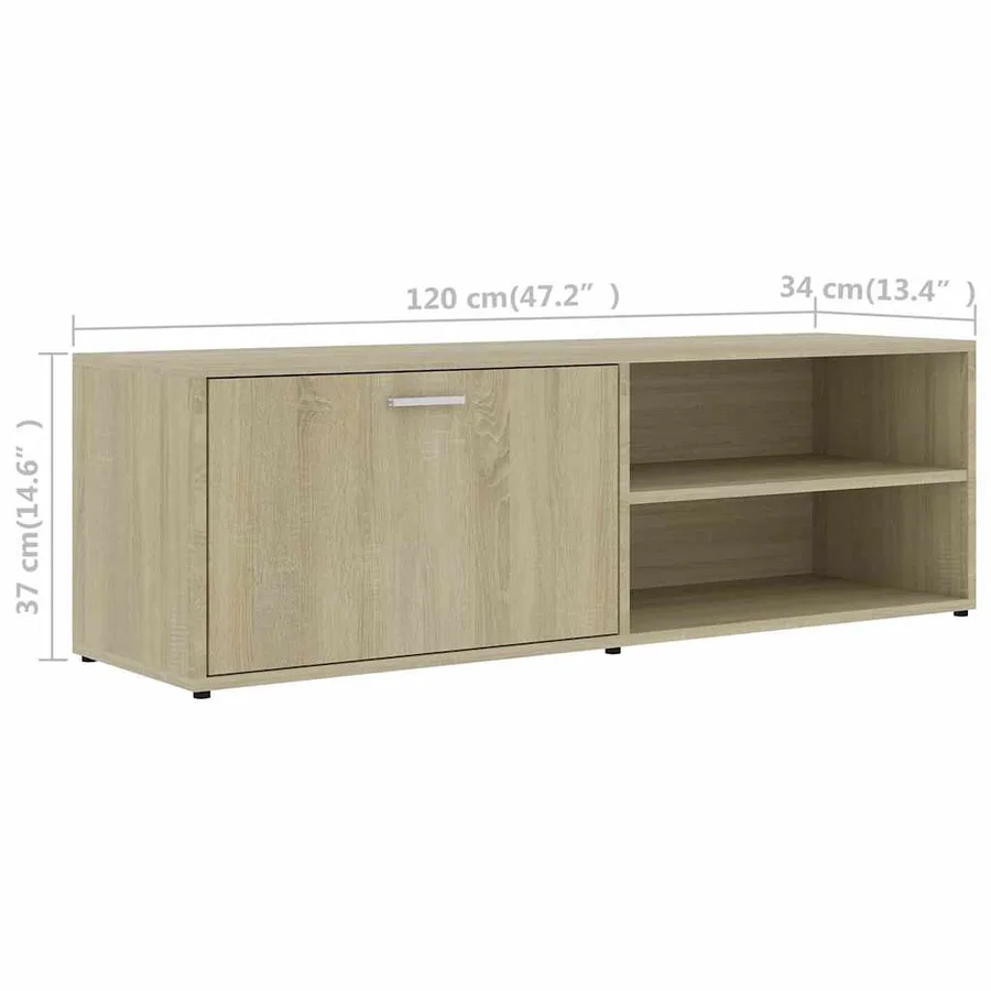 Meuble TV Chêne sonoma 120x34x37 cm Bois d’ingénierie - 9