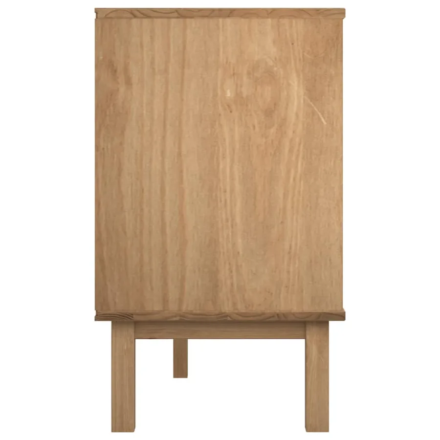 Commode OTTA marron et blanc 111x43x73,5 cm bois de pin massif - 5