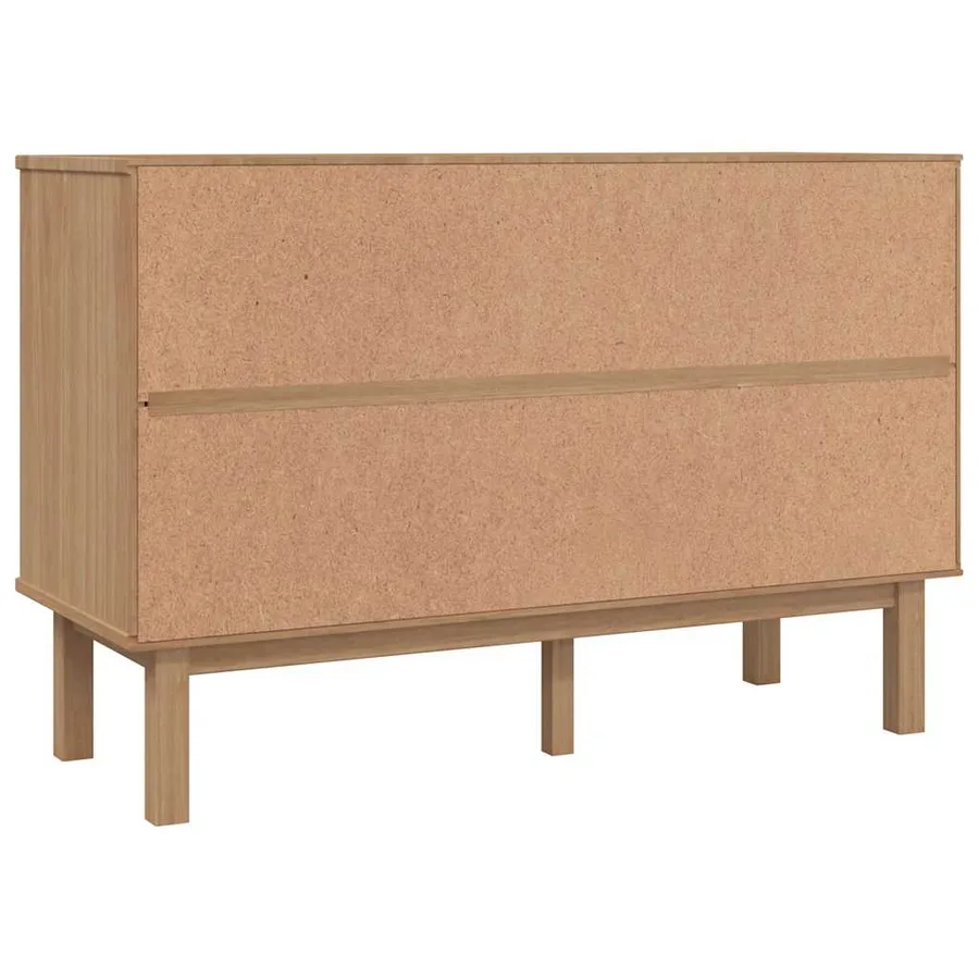 Commode OTTA marron et blanc 111x43x73,5 cm bois de pin massif - 6