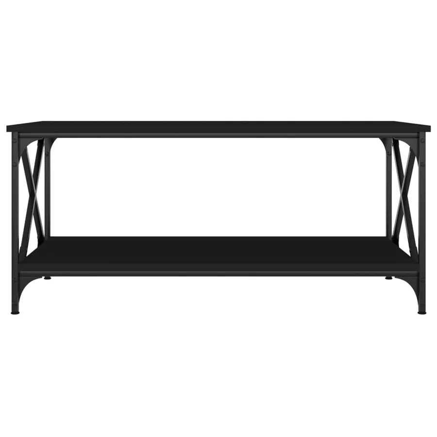 Table basse Noir 100x50x45 cm Bois d'ingénierie et fer - 4