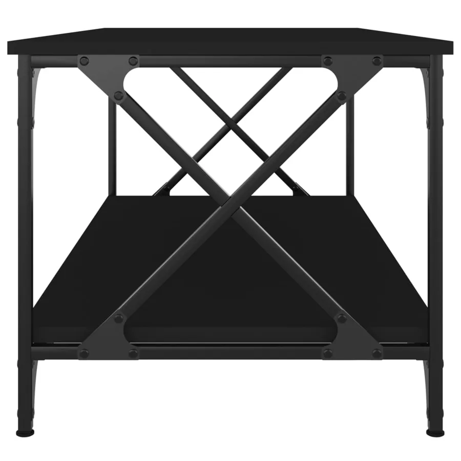 Table basse Noir 100x50x45 cm Bois d'ingénierie et fer - 5