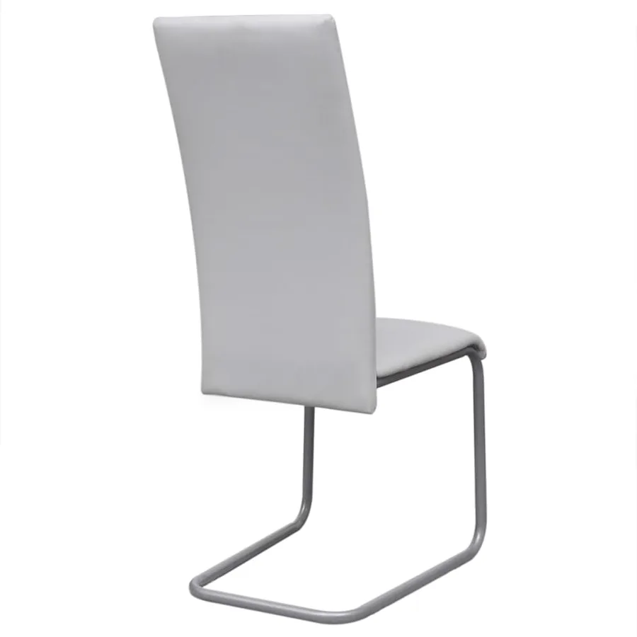 Chaises à manger cantilever lot de 6 blanc similicuir - 5