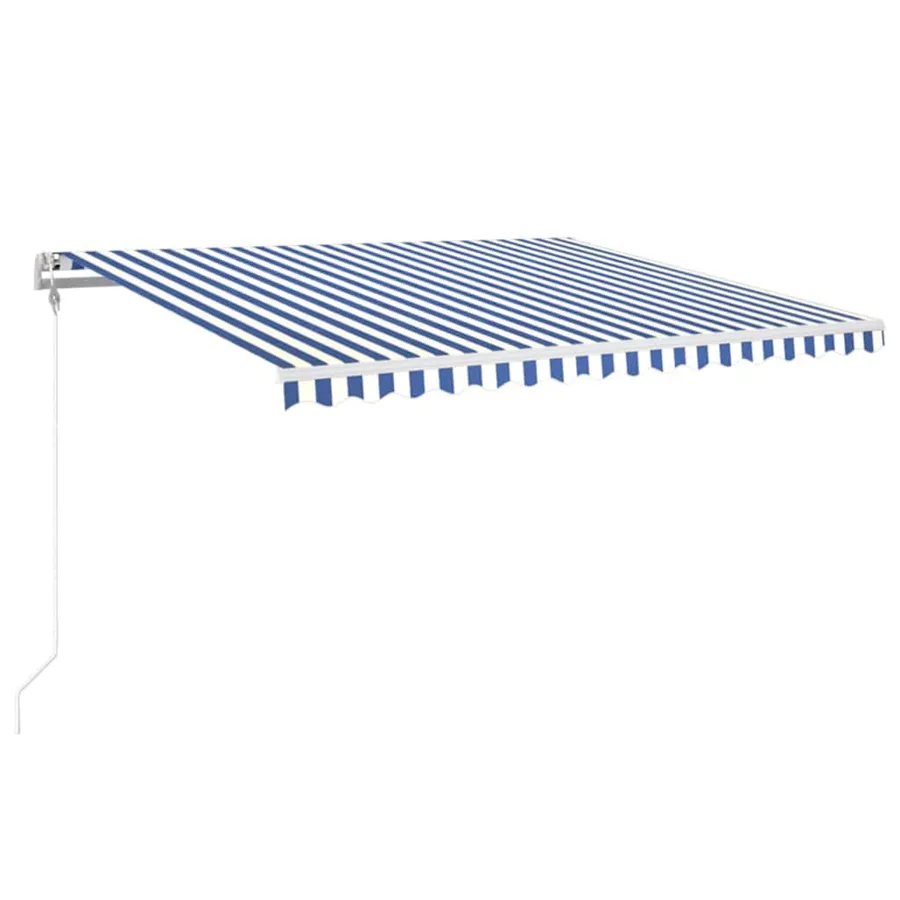 Auvent automatique capteur de vent/LED 400x350 cm Bleu et blanc - 2
