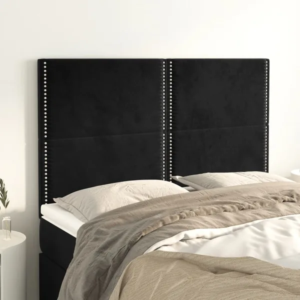 Tête de lit Noir 144x5x118/128 cm Velours