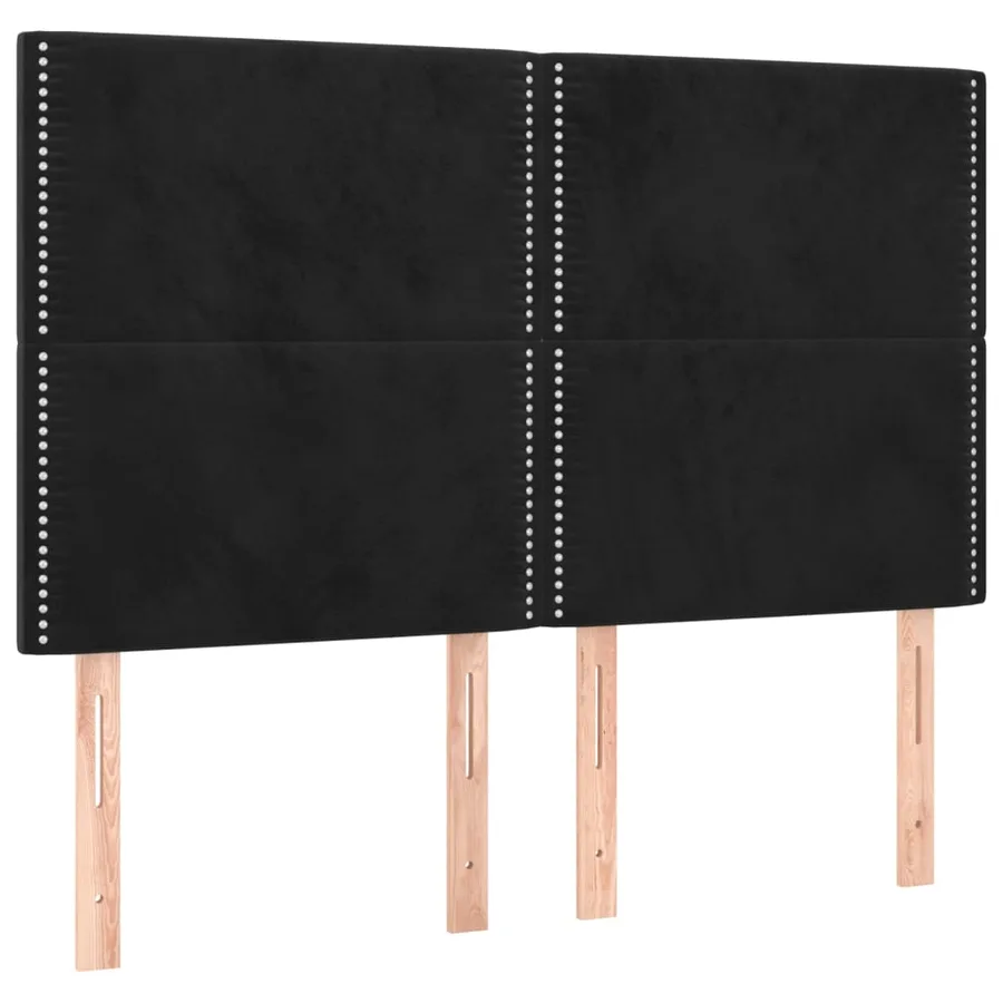 Tête de lit Noir 144x5x118/128 cm Velours - 2