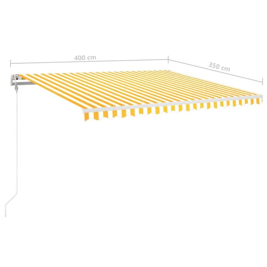 Auvent automatique capteur de vent/LED 400x350cm Jaune et blanc - 10