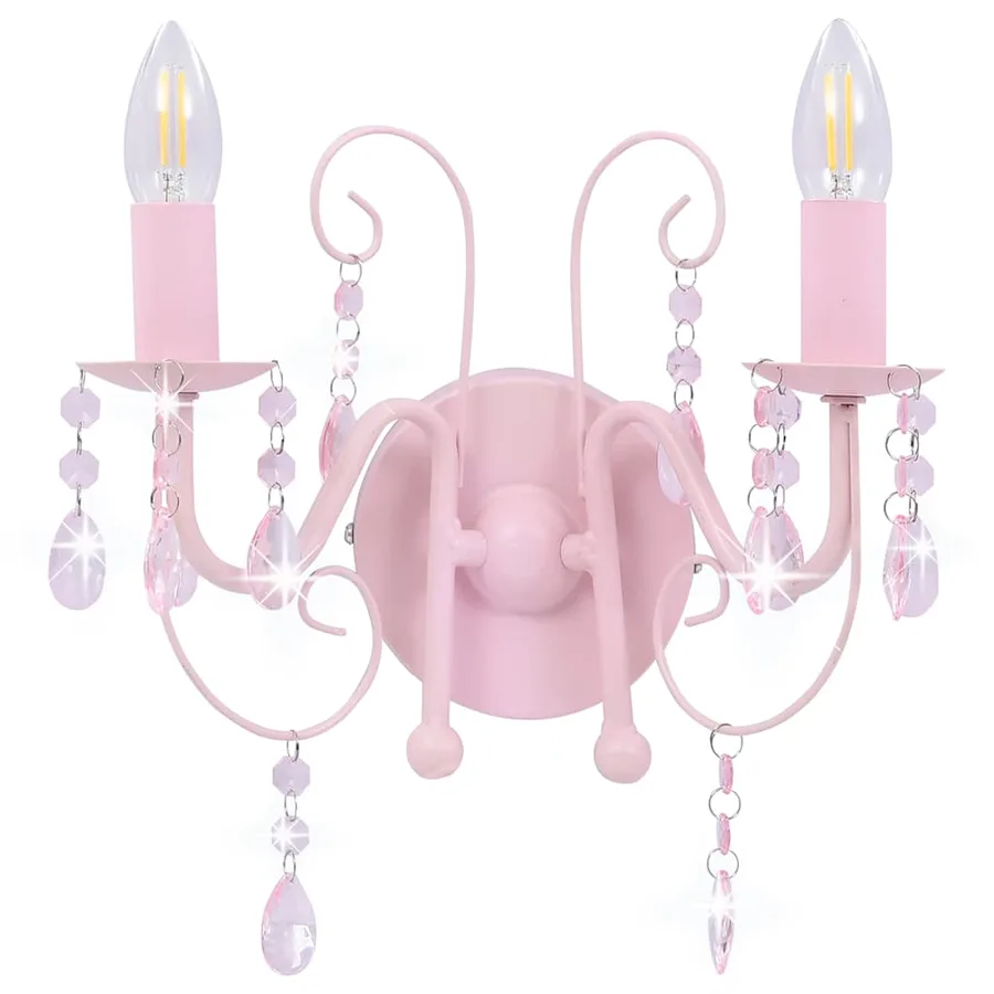 Applique murale à perles Rose 2 ampoules E14 - 4