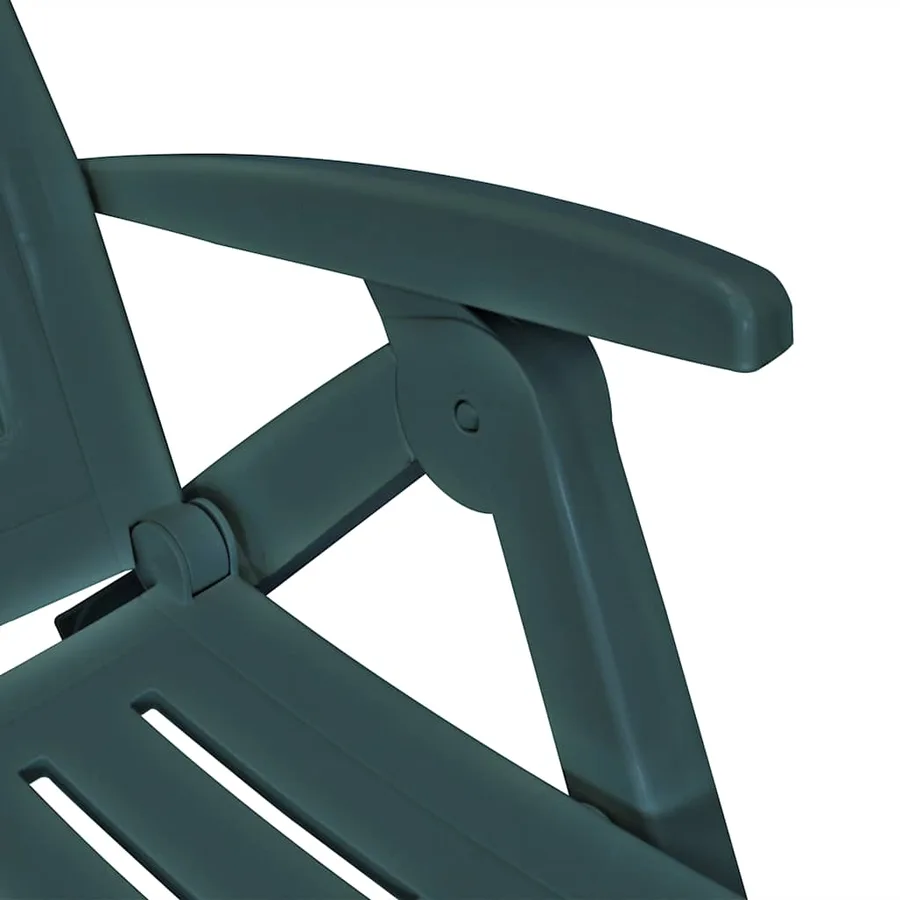 Chaise longue avec repose-pied Plastique Vert - 4