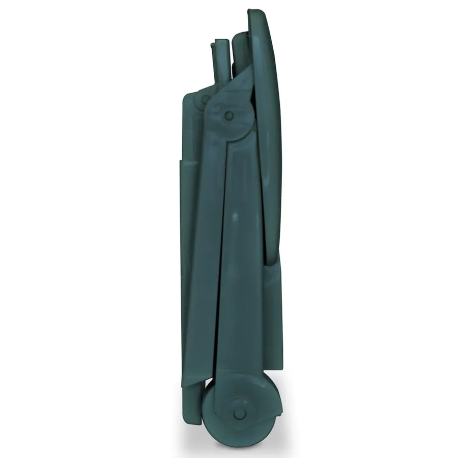 Chaise longue avec repose-pied Plastique Vert - 7