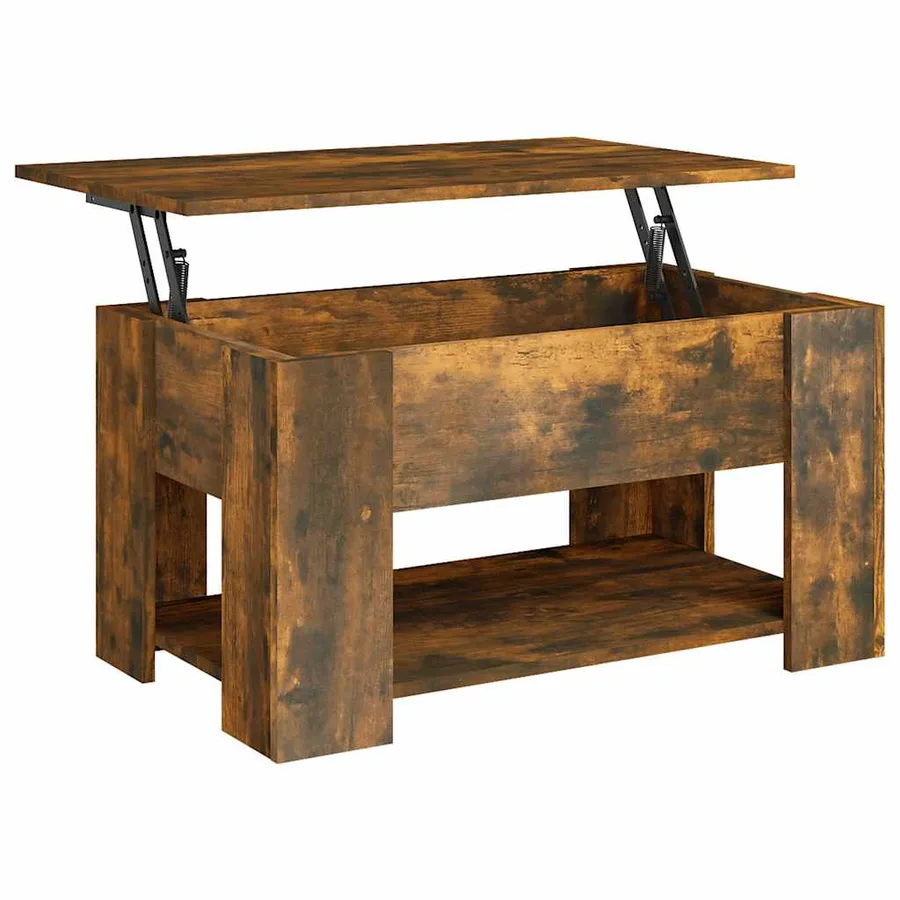 Table basse Chêne fumé 79x49x41 cm Bois d'ingénierie - 2