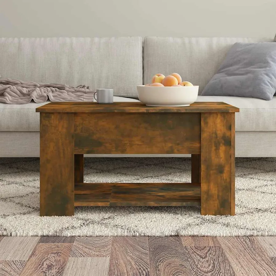 Table basse Chêne fumé 79x49x41 cm Bois d'ingénierie - 3