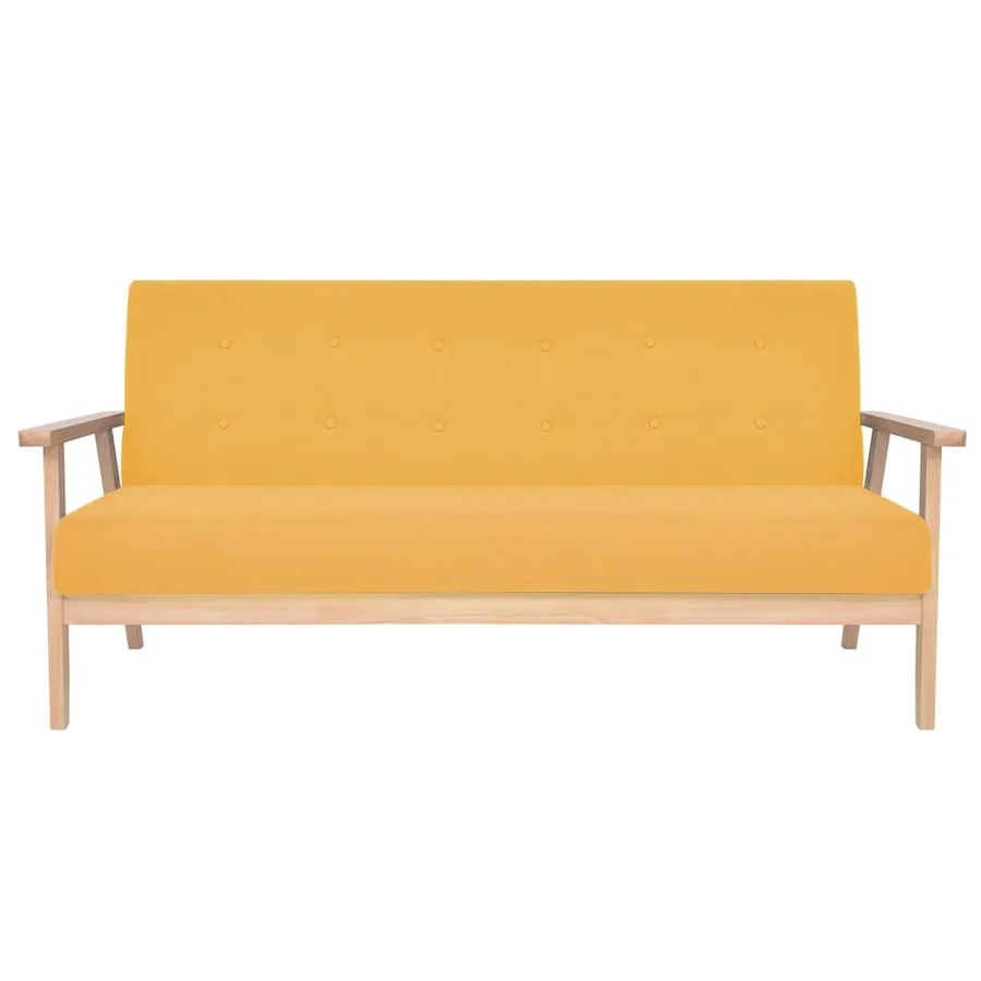 Ensemble de canapés 3 pcs Tissu Jaune - 3
