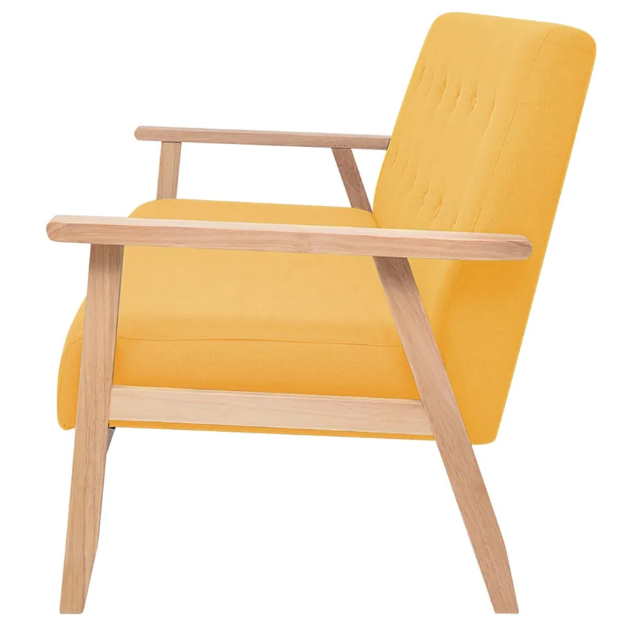 Ensemble de canapés 3 pcs Tissu Jaune - 4