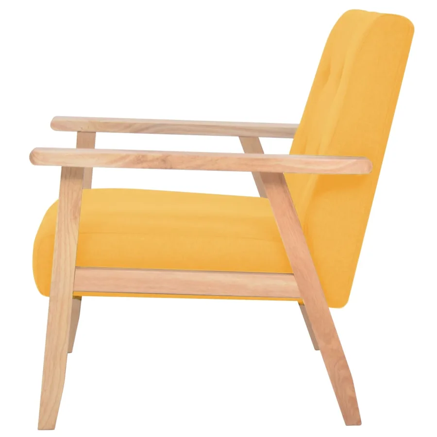 Ensemble de canapés 3 pcs Tissu Jaune - 7