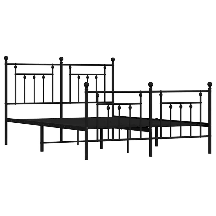 Cadre de lit métal sans matelas avec pied de lit noir 140x200cm - 3