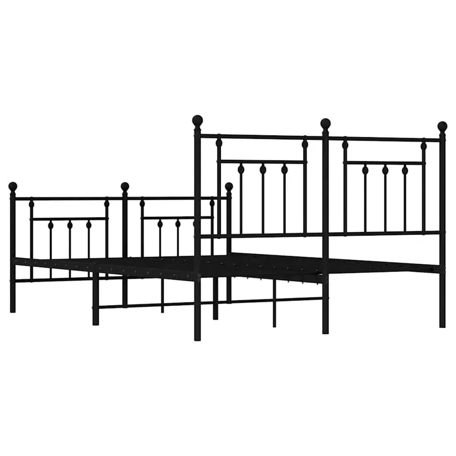 Cadre de lit métal sans matelas avec pied de lit noir 140x200cm - 8