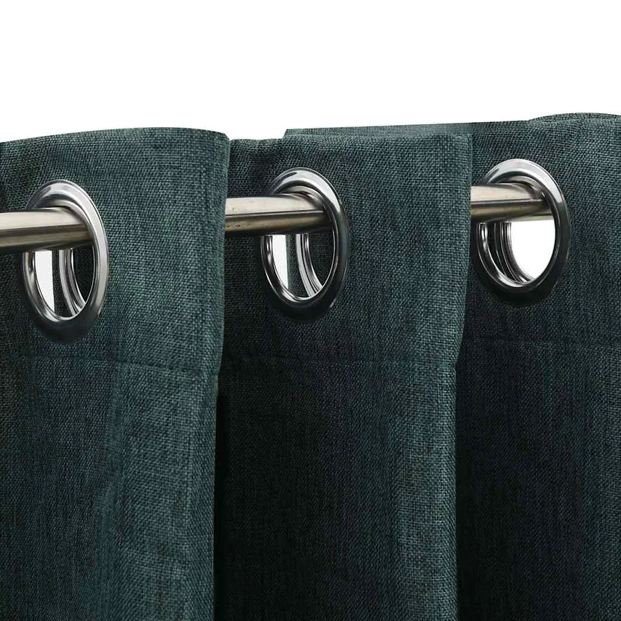 Rideaux occultants Aspect lin avec œillets 2 pcs Vert 140x245cm - 3