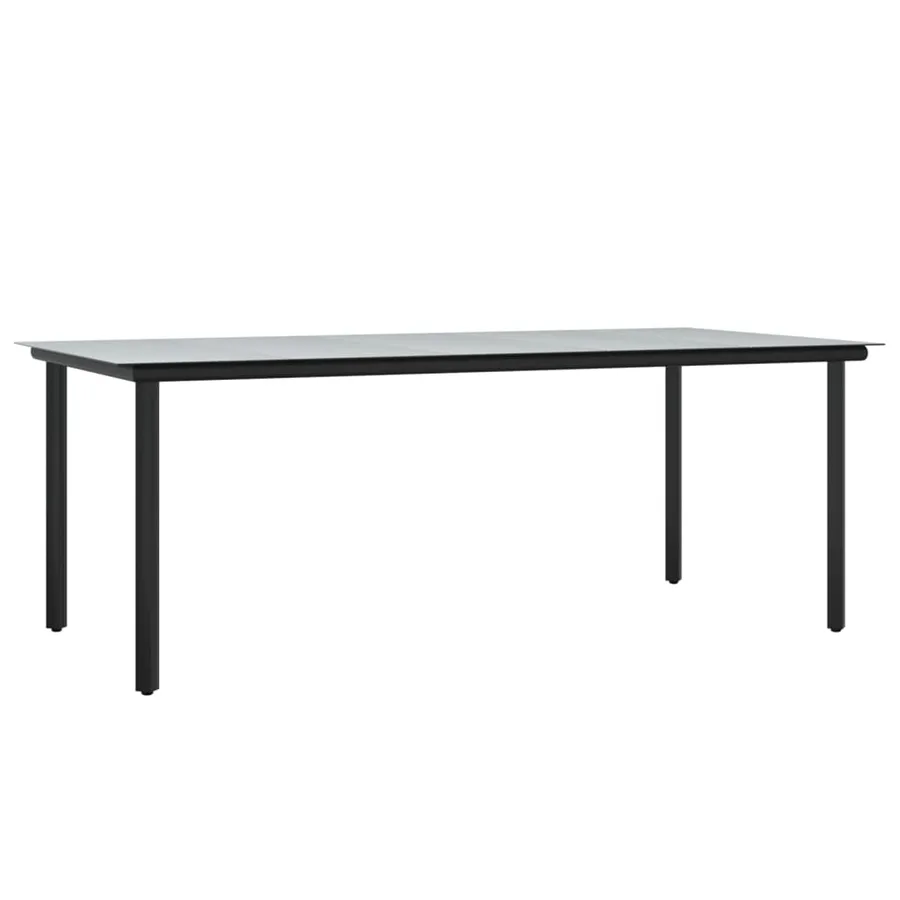 Ensemble à manger jardin et coussins 7 pcs Noir et gris Rotin - 6