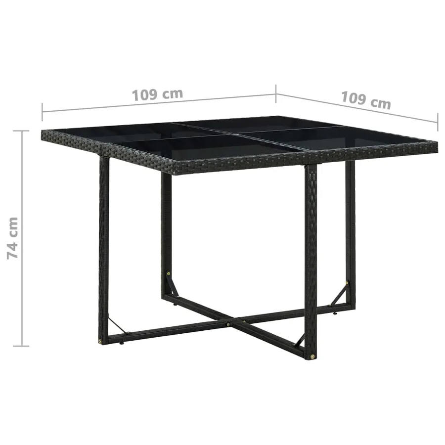 Ensemble à manger d'extérieur 9pcs coussins Résine tressée Noir - 8