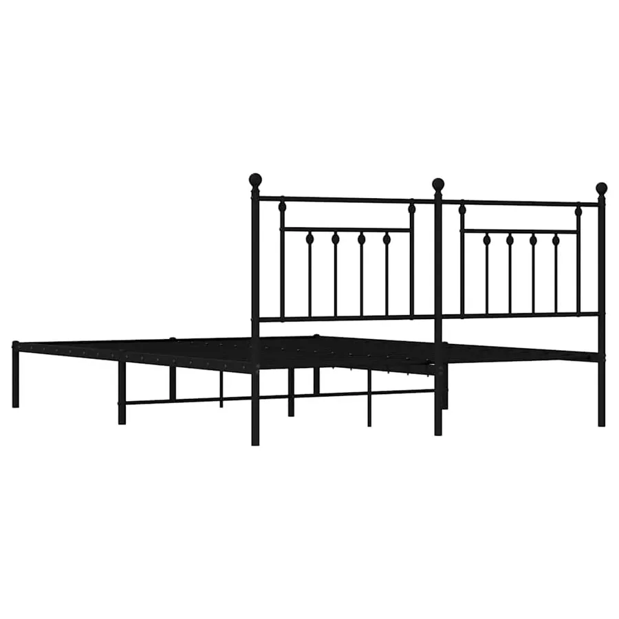Cadre de lit métal sans matelas avec tête de lit noir 183x213cm - 8