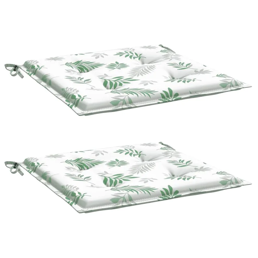 Coussins de chaise lot de 2 motif de feuilles 40x40x4 cm tissu - 3
