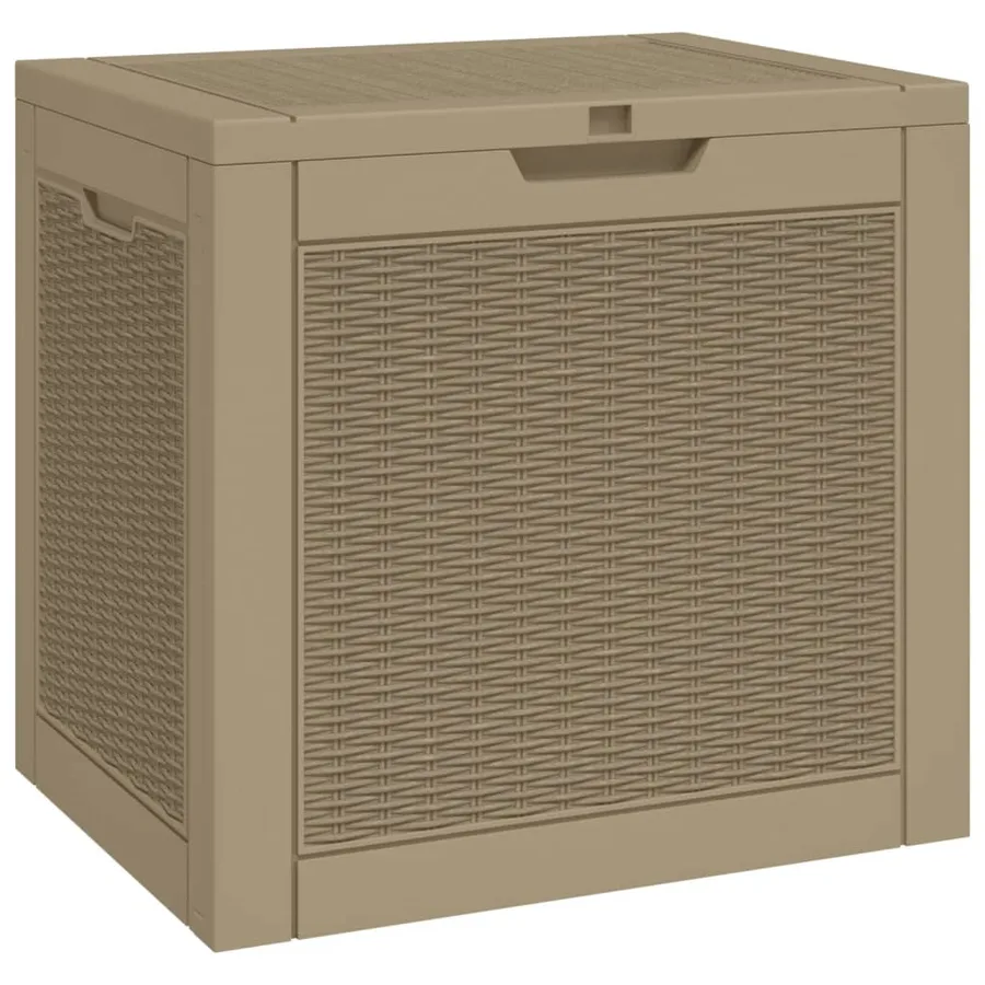 Boîte de stockage de jardin marron clair 55,5x43x53 cm PP - 2