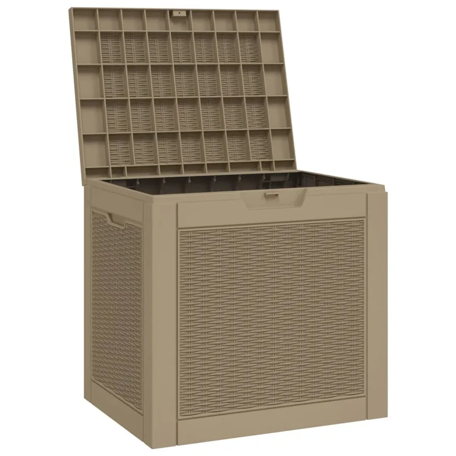 Boîte de stockage de jardin marron clair 55,5x43x53 cm PP - 4