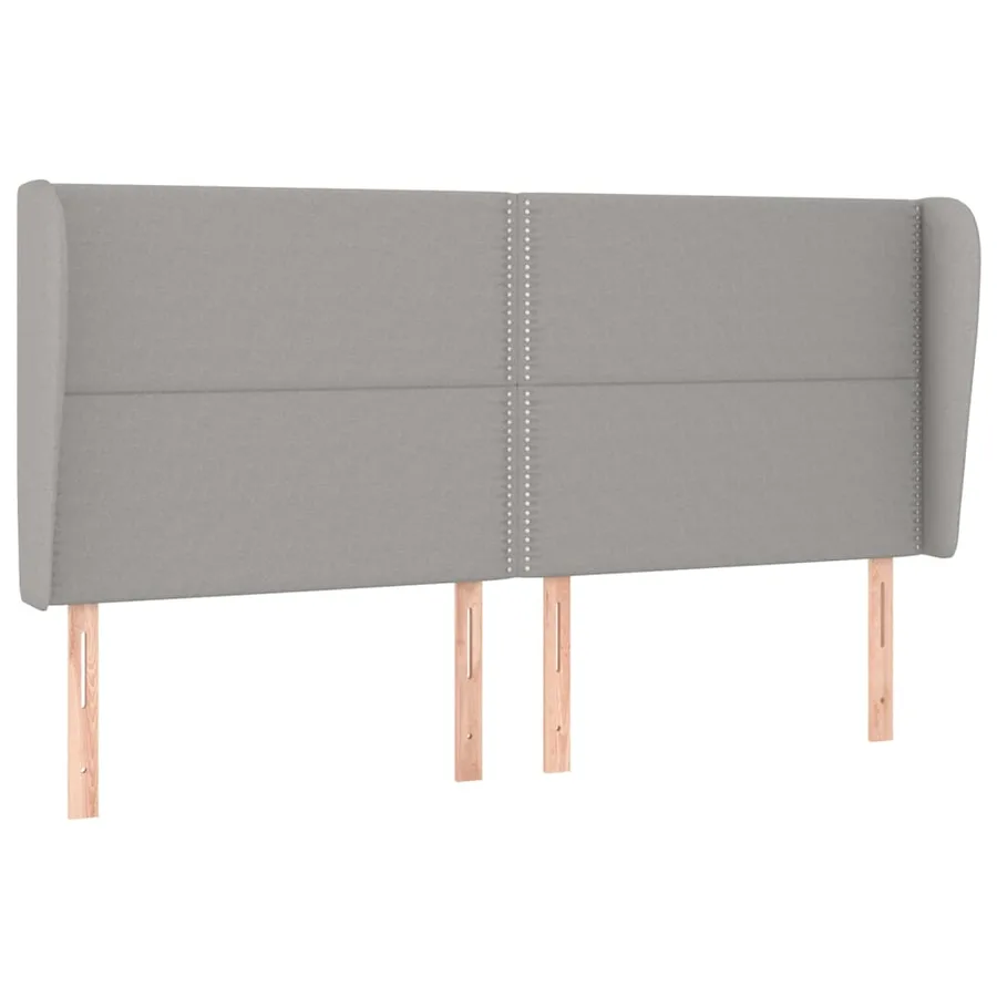 Tête de lit avec oreilles Gris clair 183x23x118/128 cm Tissu - 2