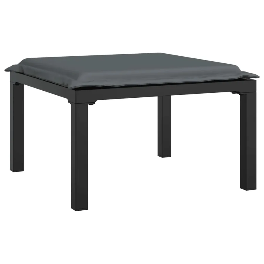 Salon de jardin 4 pcs noir et gris résine tressée - 8