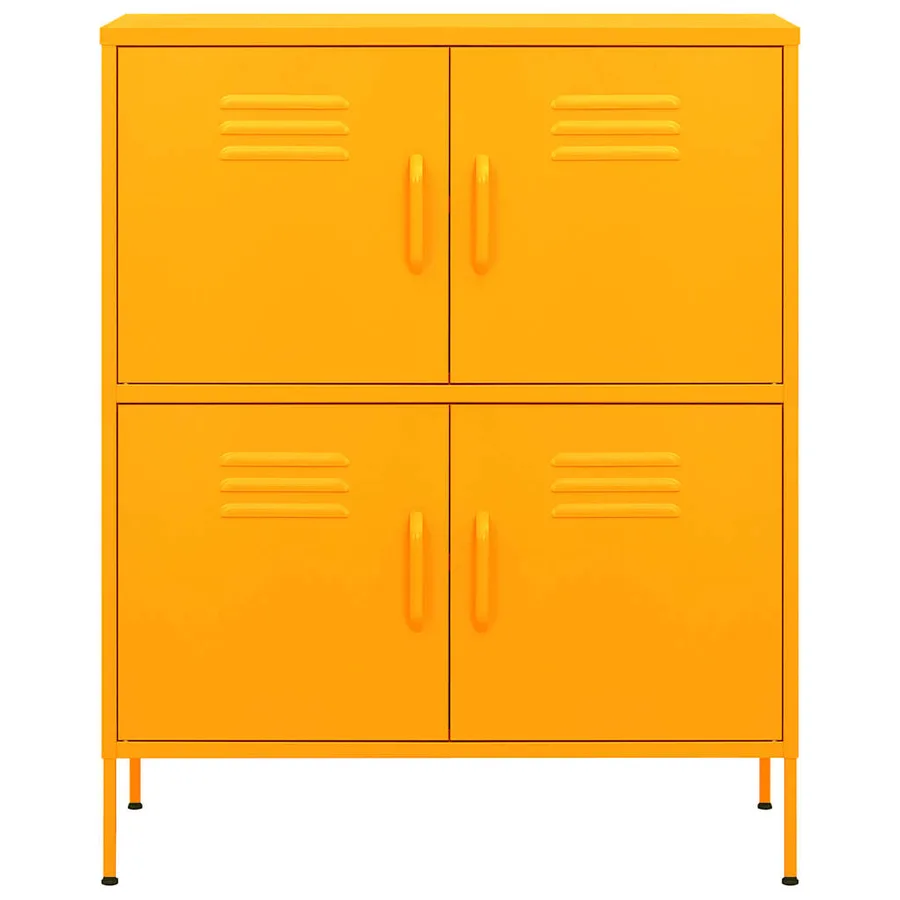 Armoire de rangement Jaune moutarde 80x35x101,5 cm Acier - 3