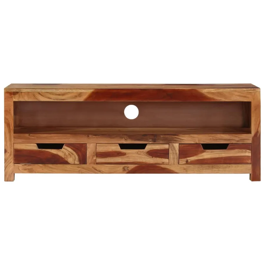 Meuble TV 110x30x40 cm Bois d'acacia massif - 2