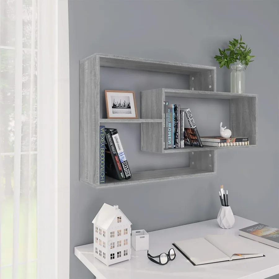 Étagère murale Sonoma gris 104x20x58,5 cm Bois d'ingénierie