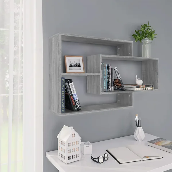 Étagère murale Sonoma gris 104x20x58,5 cm Bois d'ingénierie