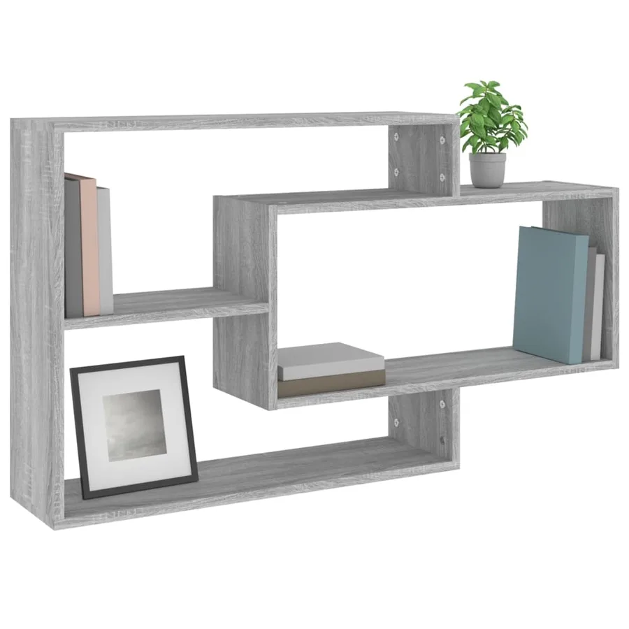 Étagère murale Sonoma gris 104x20x58,5 cm Bois d'ingénierie - 5